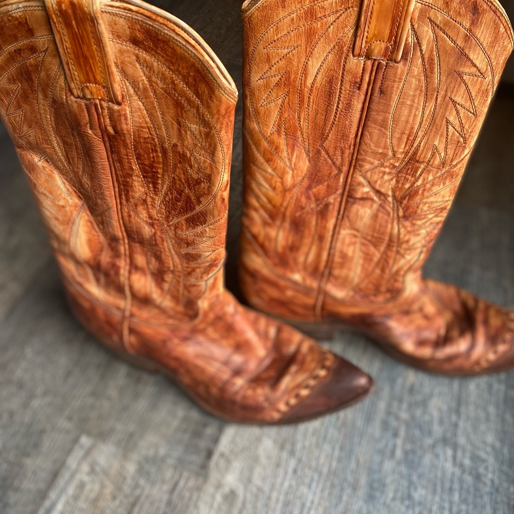 Rare Nocona Leather Cowboy Western Pointy Boots Womens 6 B - Picture 5 of 16